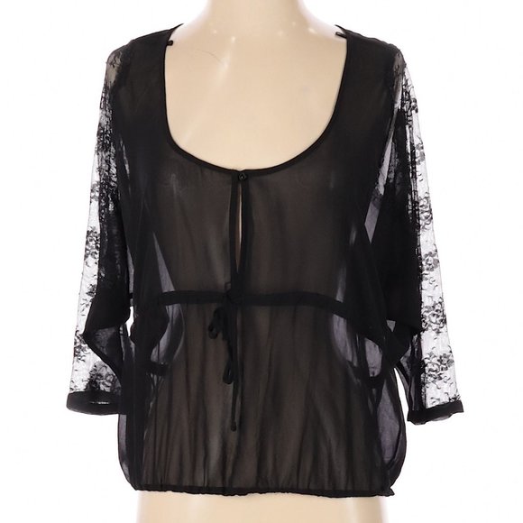 BCBGeneration Short Sleeve Blouse in Black Size XS - Picture 2 of 10